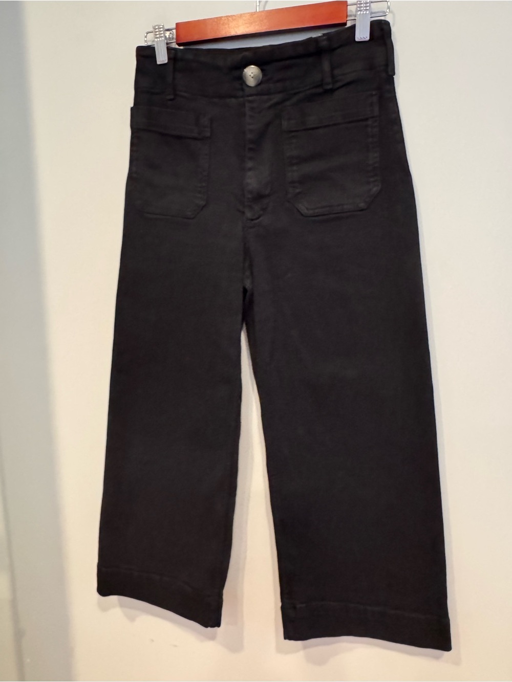 Maeve Colette High-Rise Wide-Leg Denim Jeans Black 27P - Picture 3 of 9